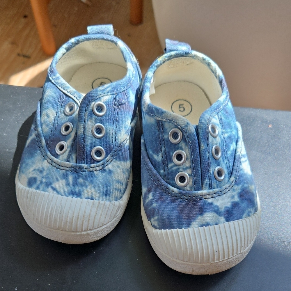 Cat & Jack Blue Tie-Dye Slip-On Canvas Shoes Baby Size 5